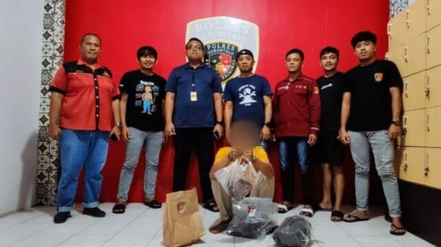 Tim Pandawa Satreskrim Polres Gorontalo berhasil amankan terduga pelaku pembunuhan di Kecamatan Tibawa, foto: istimewa