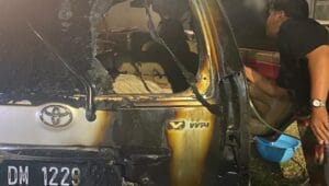 Kondisi Mobil Anggota DPRD Kabupaten Gorontalo, Tony Y Harun, foto/Ist