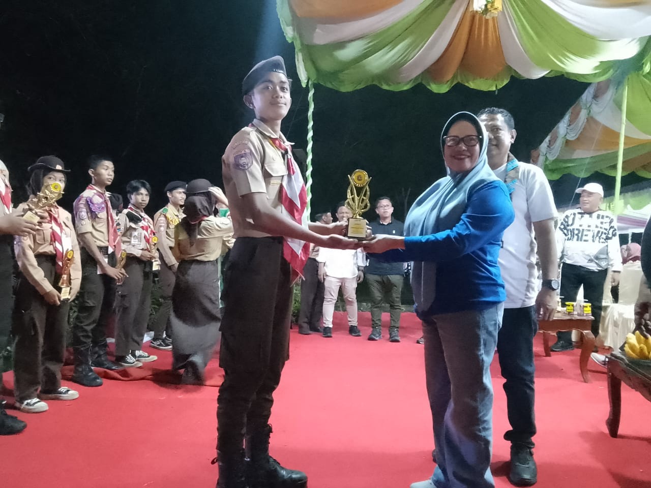 Utusan Saka Bahari Gorontalo yang menyabet juara 3 lomba poster, foto/Herman Abdullah/aiimnews.com