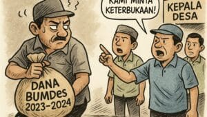 Ilustrasi gambar dugaan penyelewengan dana BUMDES tahun anggaran 2023-2024.