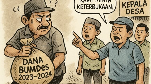 Ilustrasi gambar dugaan penyelewengan dana BUMDES tahun anggaran 2023-2024.