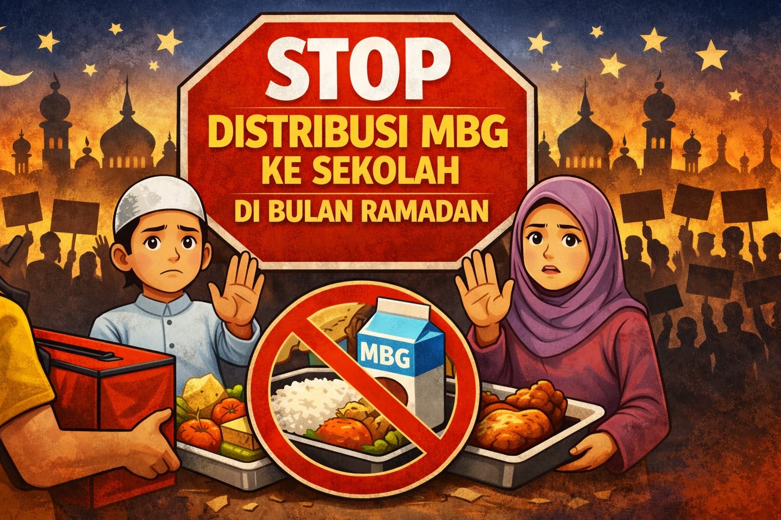 Ilustrasi Gamba, "Stop MBG di bulan Ramadan"