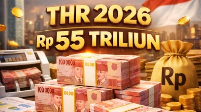 Ilustrasi uang triliunan untuk THR 2026