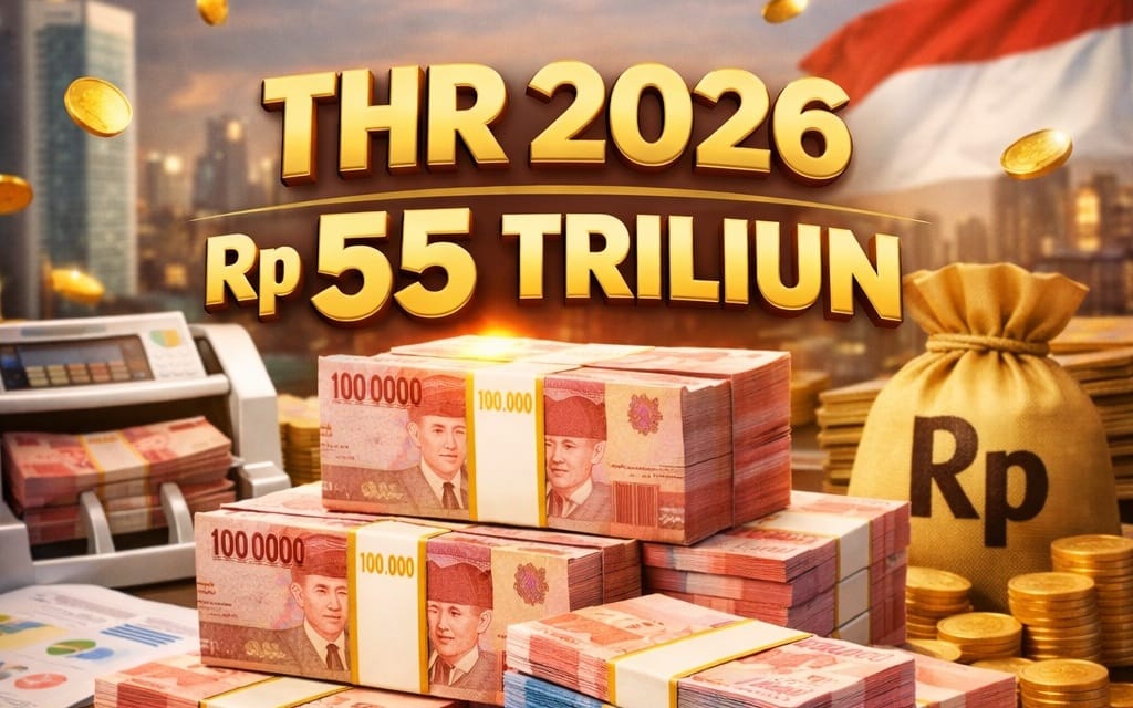 Ilustrasi uang triliunan untuk THR 2026