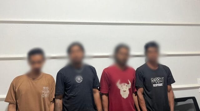 Keempat orang yang diduga terlibat penyalahgunaan narkoba, foto/Ist