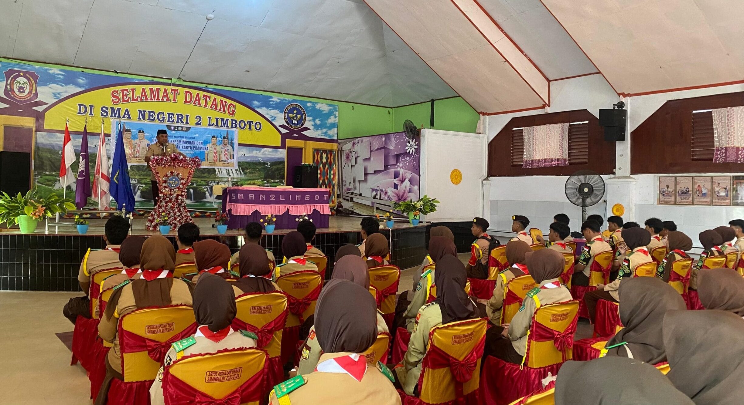 Haris Suparto Tome selaku Pimsaka Bahari Kabupaten Gorontalo membuka kegiatan orientasi kepemimpinan, foto/Istimewa