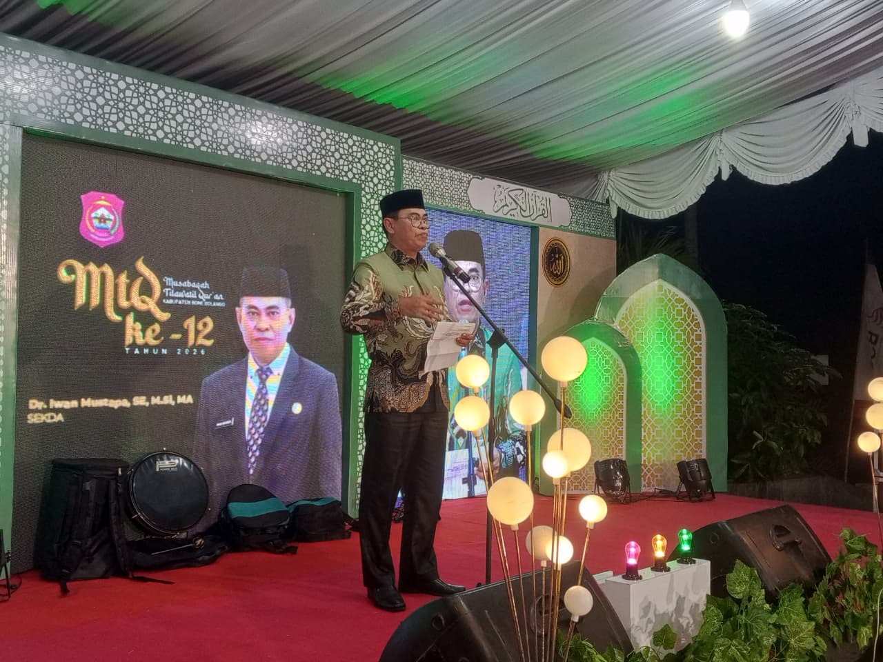 Sekretaris Daerah Iwan Mustapa, saat membuka MTQ ke XII tahun 2026, foto/Istimewa