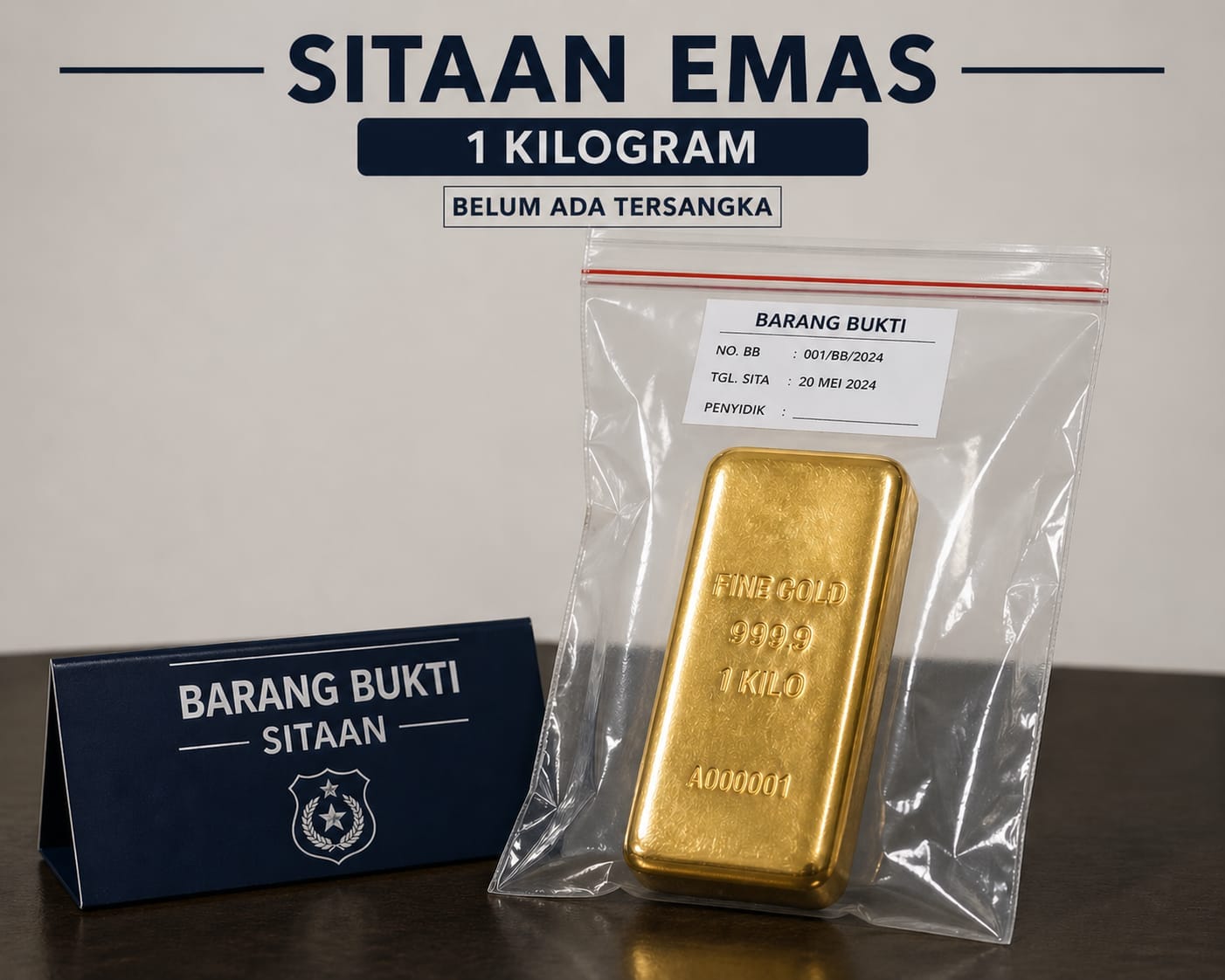 Ilustrasi foto sitaan emas 1 kilogram