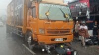 Kondisi Fuso yang melindas motor saat kecelakaan maut di Kecamatan Limboto Barat, sumber: Facebook