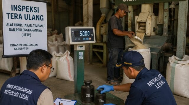 Ilustrasi gambar saat petugas tengah melakukan tera ulang timbangan, sumber:google