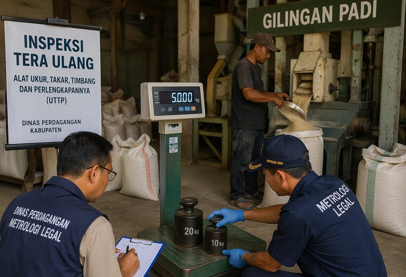 Ilustrasi gambar saat petugas tengah melakukan tera ulang timbangan, sumber:google