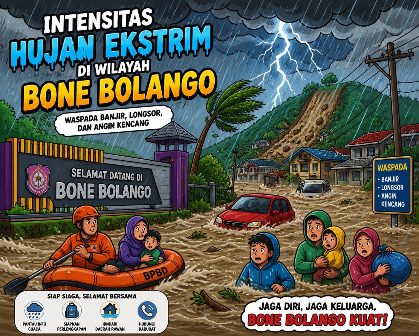 Ilustrasi Cuaca Ekstrem di wilayah Bone Bolango, sumber: google