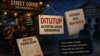 Ilustrasi UMKM Street Coffe di Tolangoula dibubarkan, sumber: AI
