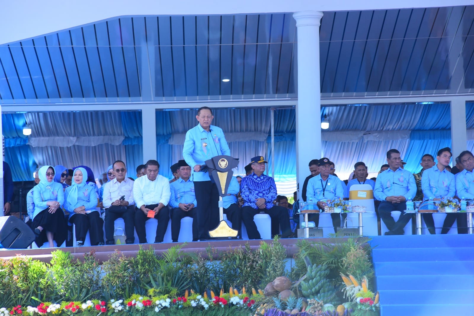 Gubernur Gorontalo, Gusnar Ismail saat memberikan sambutan pada pembukaan Penas XVII 2026, foto/Istimewa