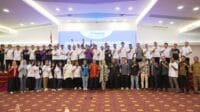 Pengurus SMSI Provinsi, Kabupaten dan Kota usai mengikuti rangkaian kegiatan Pembukaan Musda II SMSI, di Hotel Fox Gorontalo, foto/Istimewa