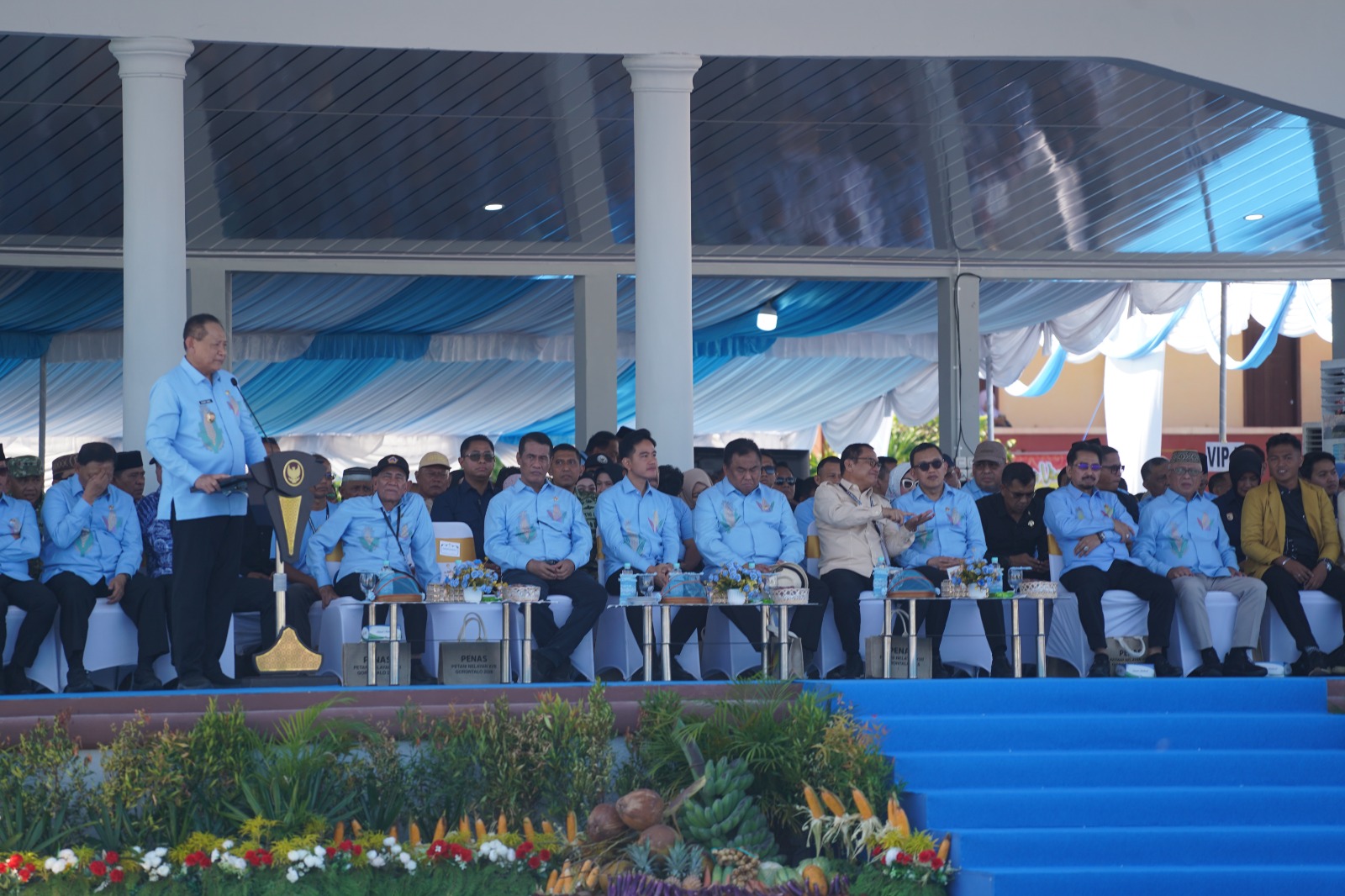 Gubernur Gorontalo, Gusnar Ismail saat memberikan sambutan di acara pembukaan PENAS XVII 2026, foto/Istimewa