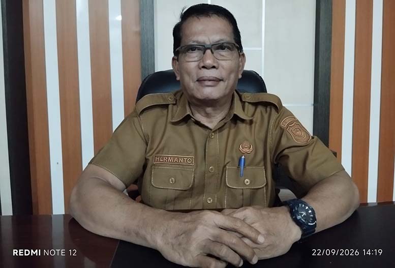 Kepala BKPSDM Kabupaten Gorontalo, Hermanto Asona usai diwawancarai, foto/aiimnews.com